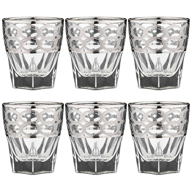 Набор стопок для водки ART DECOR Athene Platino стекло 6шт 60мл 326-094