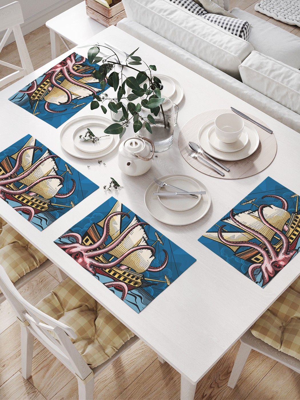 

Комплект салфеток JoyArty "Корабль в беде" для сервировки стола (32х46 см, 4 шт.), Корабль в беде