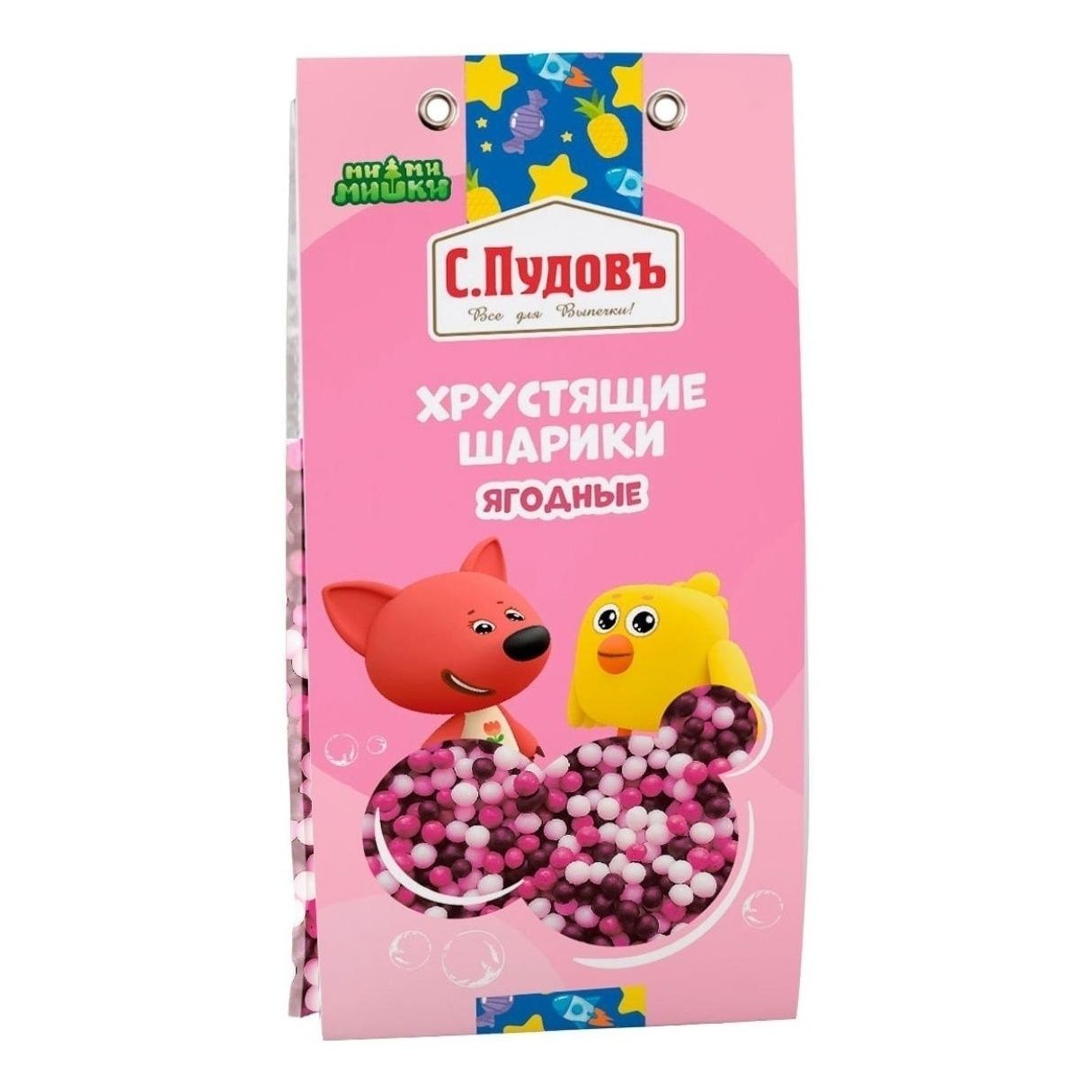 

Кондитерское украшение С.Пудовъ Рисовые шарики в белой и розовой глазури 30 г