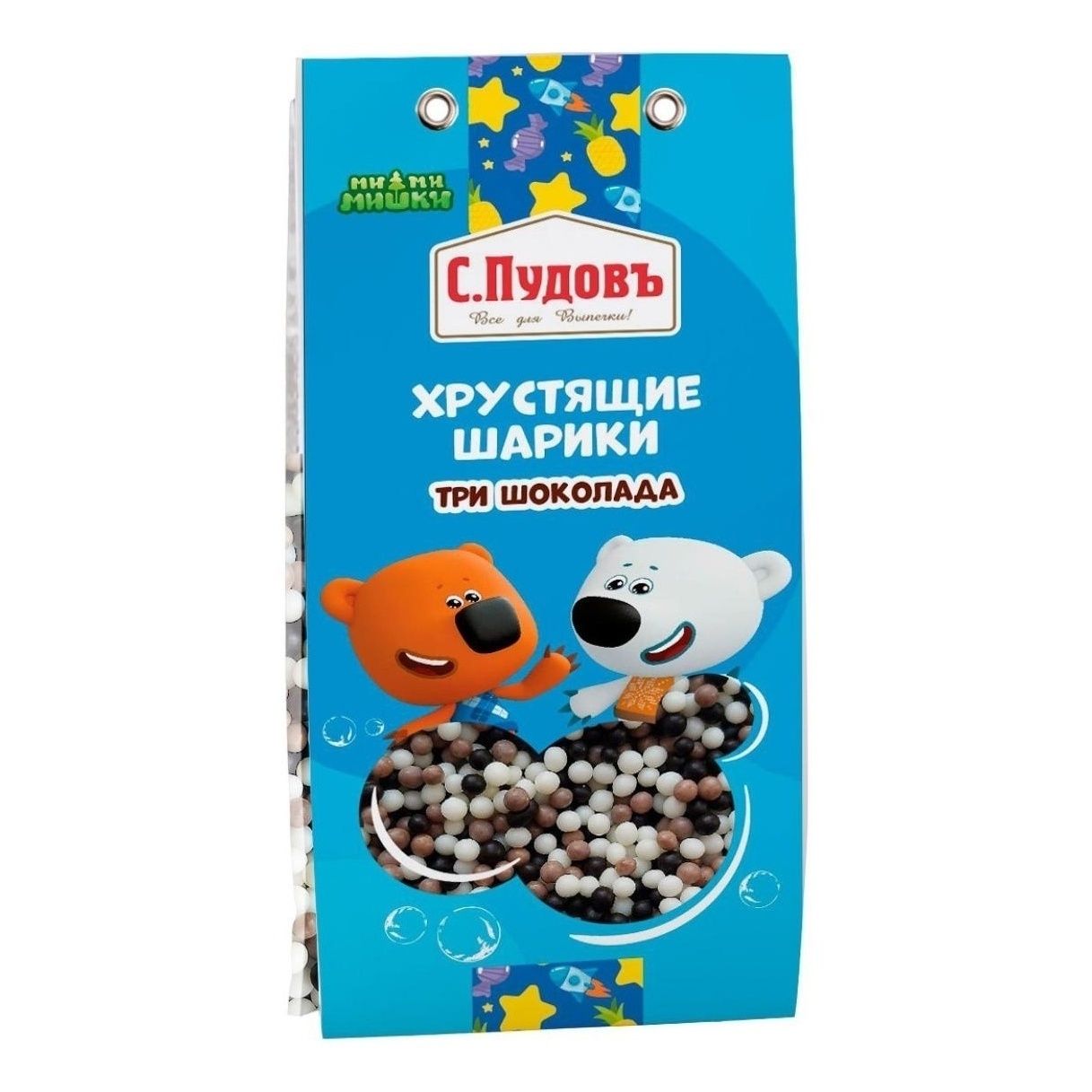 Кондитерское украшение С.Пудовъ Рисовые шарики в белой и темной глазури 30 г