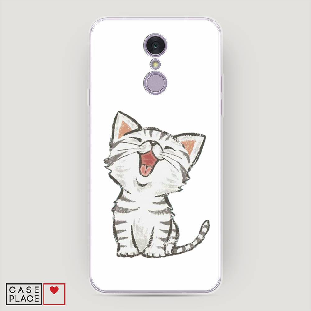 

Чехол Awog на LG Q7 (Plus, Alpha) "Котенок рисованный", Серый;белый, 83550-1
