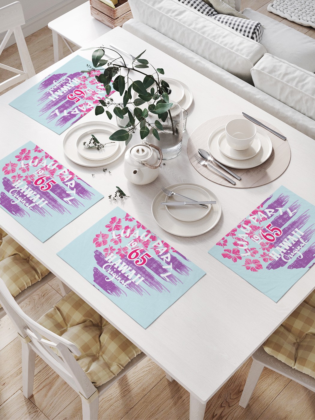 

Комплект салфеток JoyArty "Гавайская вечеринка" для сервировки стола (32х46 см, 4 шт.), Гавайская вечеринка