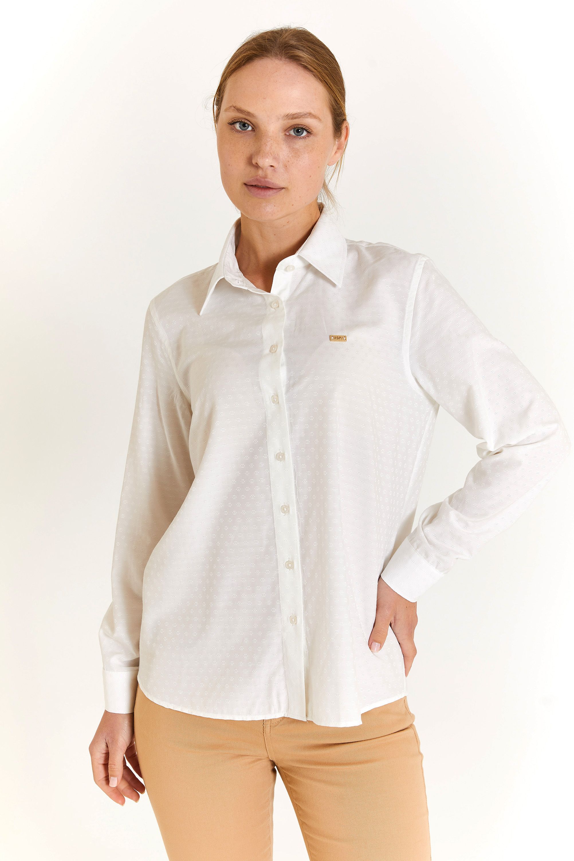 

Рубашка женская U.S. POLO Assn. G082GL0040RC белая 36, Белый, G082GL0040RC