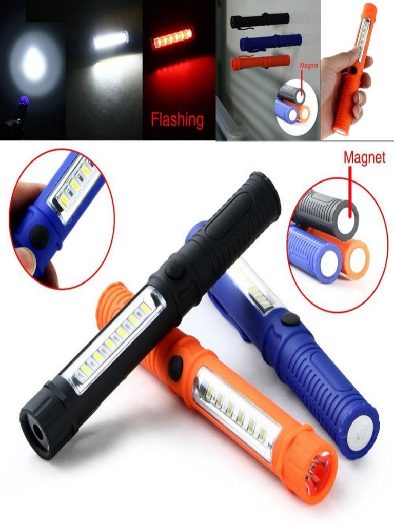 

Карманный светодиодный фонарик с магнитом, 17х3 см Цвет: Черный