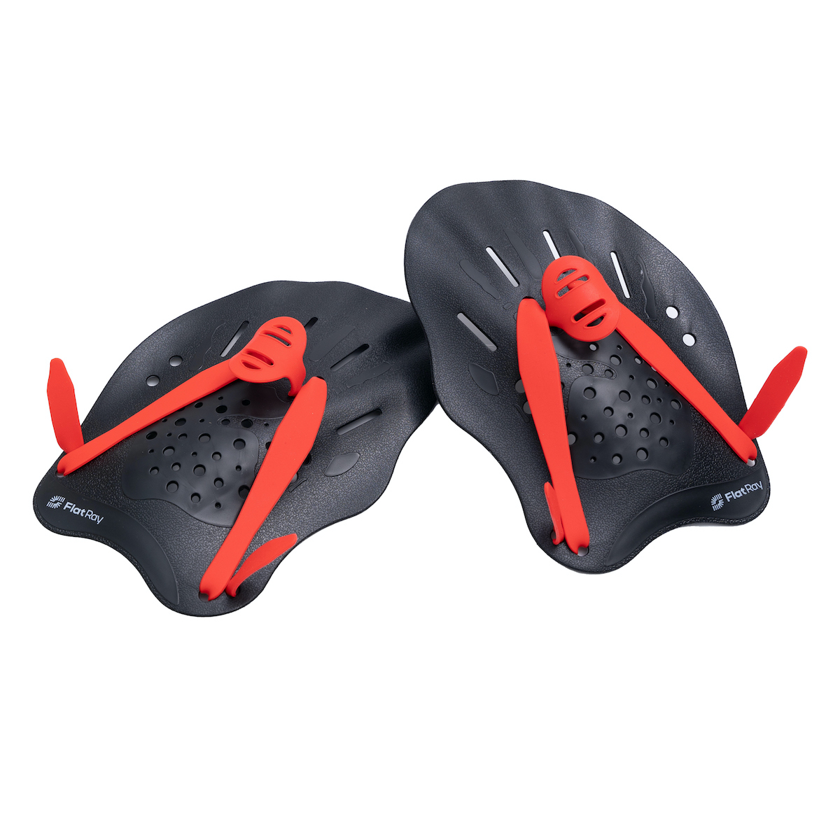 Лопатки для плавания Flat Ray Hand Paddles, черный/красный, L