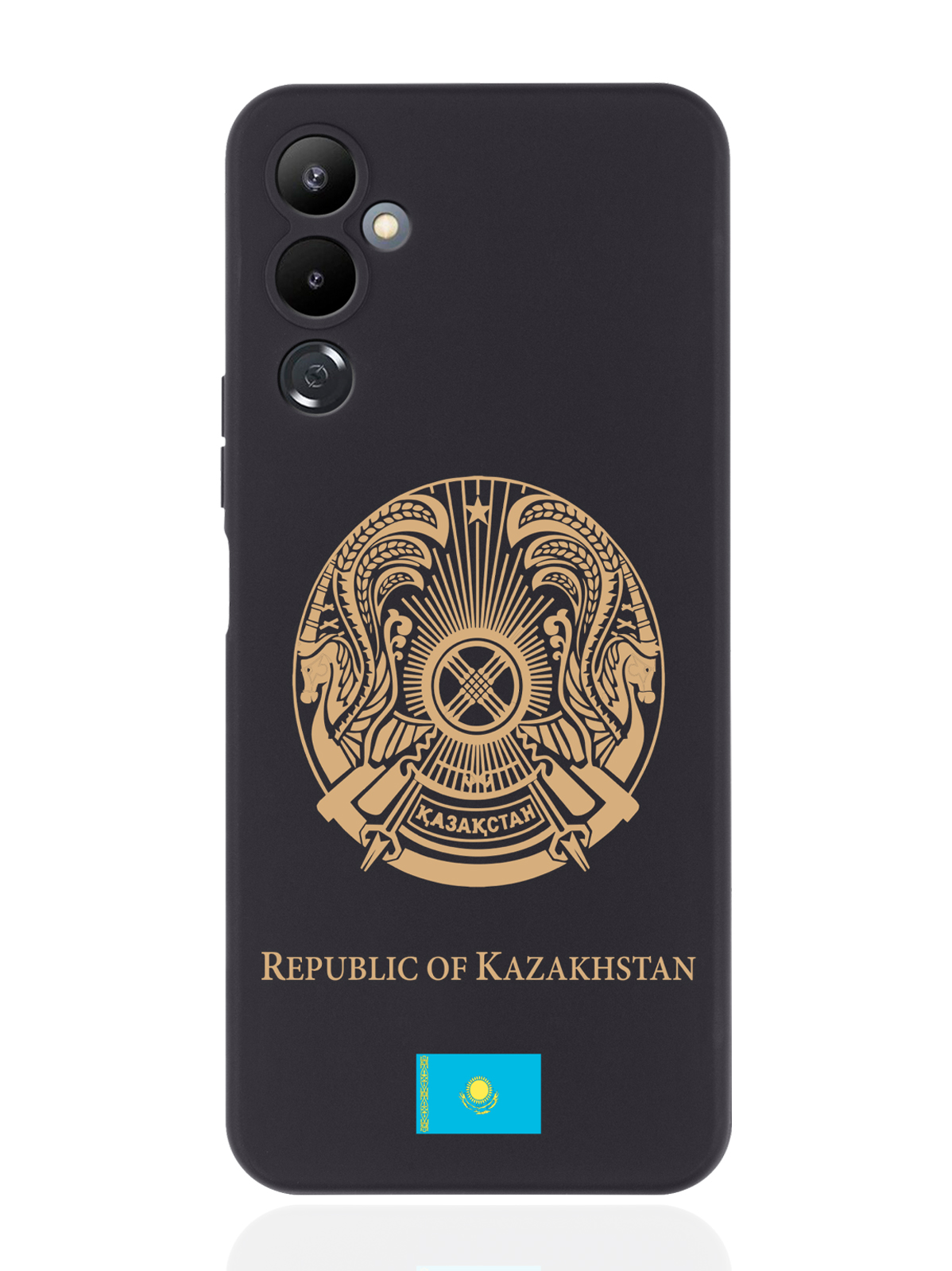 

Чехол SignumCase для Tecno Pova 4 Золотой Герб Казахстана черный, Золотистый;черный