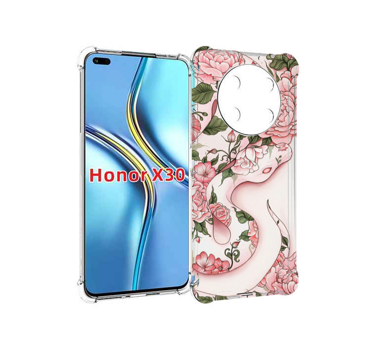 

Чехол MyPads змея-в-розовых-цветах женский для Honor X30 / Magic4 Lite 5G, Прозрачный, Tocco