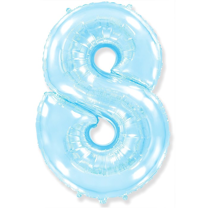 

Шар фольгированный 40 "Цифра 8" голубой, Pastel Blue