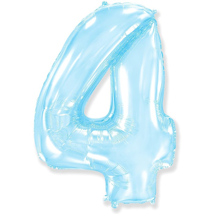 

Шар фольгированный 40 "Цифра 4" голубой, Pastel Blue