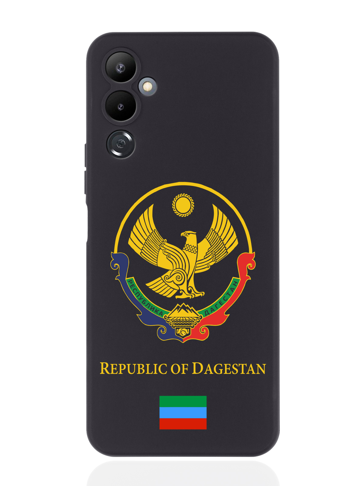 

Чехол SignumCase для Tecno Pova 4 Герб Дагестана черный, Разноцветный