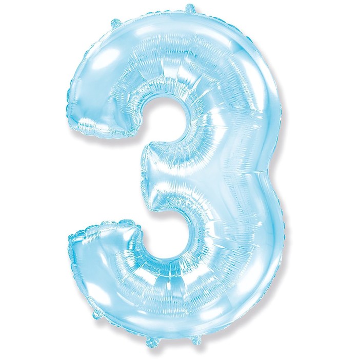 

Шар фольгированный 40 "Цифра 3" голубой, Pastel Blue