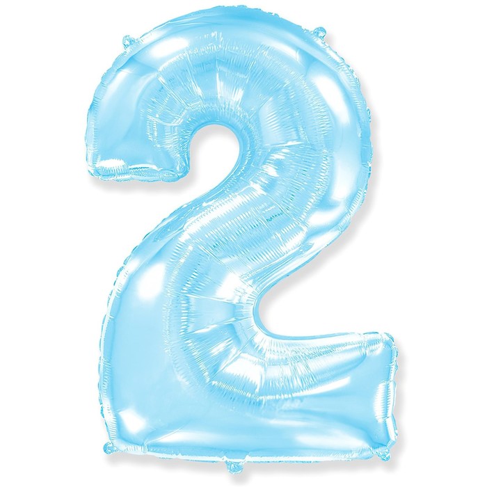 

Шар фольгированный 40 "Цифра 2" голубой, Pastel Blue