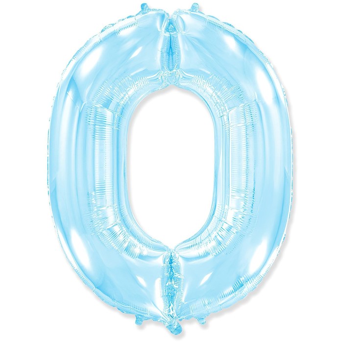 

Шар фольгированный 40 "Цифра 0" голубой, Pastel Blue