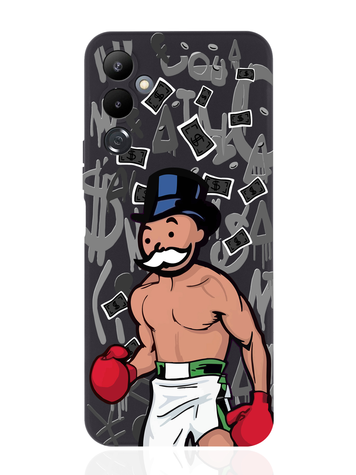 

Чехол MustHaveCase для Tecno Pova 4 Monopoly Boxing/Монополия Боксер черный, Разноцветный