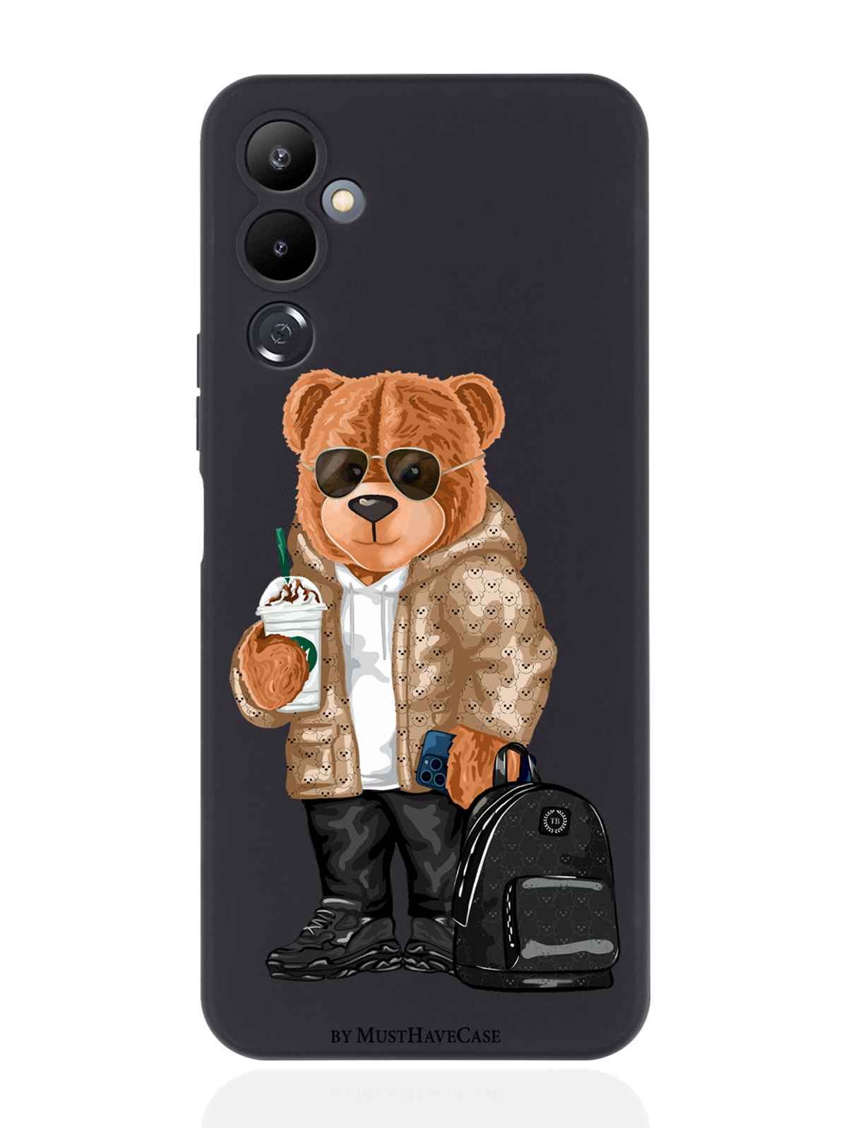 

Чехол MustHaveCase для Tecno Pova 4 Tony Style в очках черный, Коричневый;черный;белый