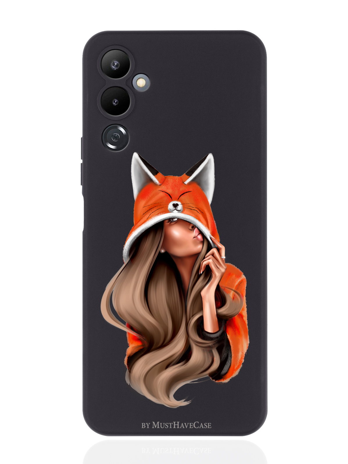 

Чехол MustHaveCase для Tecno Pova 4 Foxy Girl/Лисичка черный, Оранжевый;черный