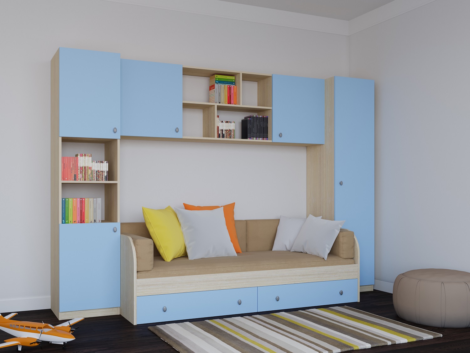 

Модульная детская Астра №2 Белый/Фиолетовый