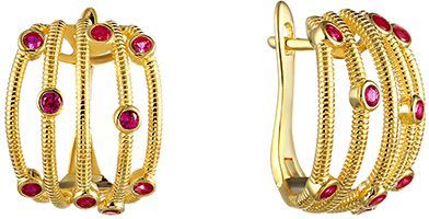 

Серьги женские из серебра Джей Ви 00343E, фианит, 00343E