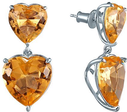 

Серьги подвески из серебра Джей Ви SY-356175-E, стекло, SY-356175-E