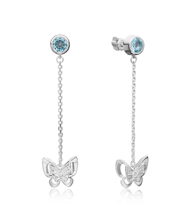 

Серьги пусеты из серебра с сапфиром, топазом PLATINA jewelry 02-4659-00-114-0200-72, 02-4659-00-114-0200-72