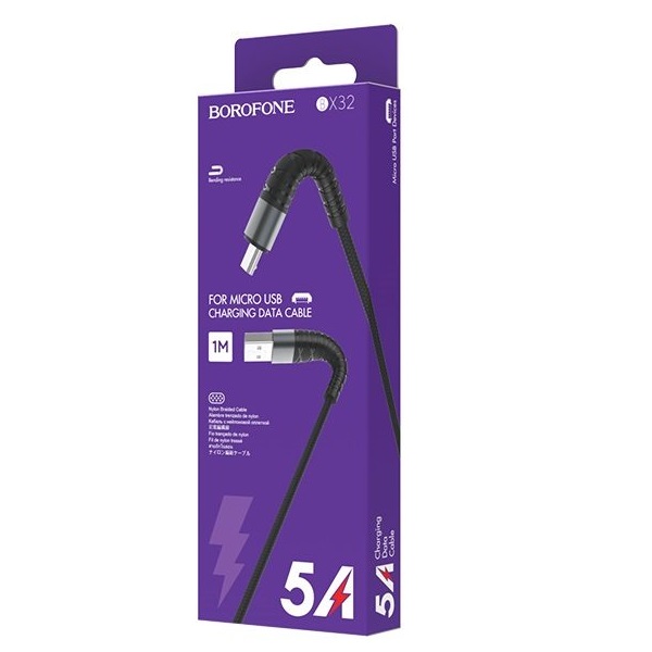 Кабель micro usb - usb Borofone BX32 1 м черный 242₽