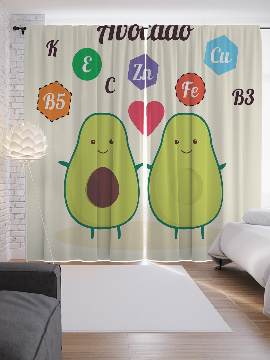 

Шторы JoyArty с фотопечатью "Витамины в авокадо" из сатена, 290х265 см, Витамины в авокадо