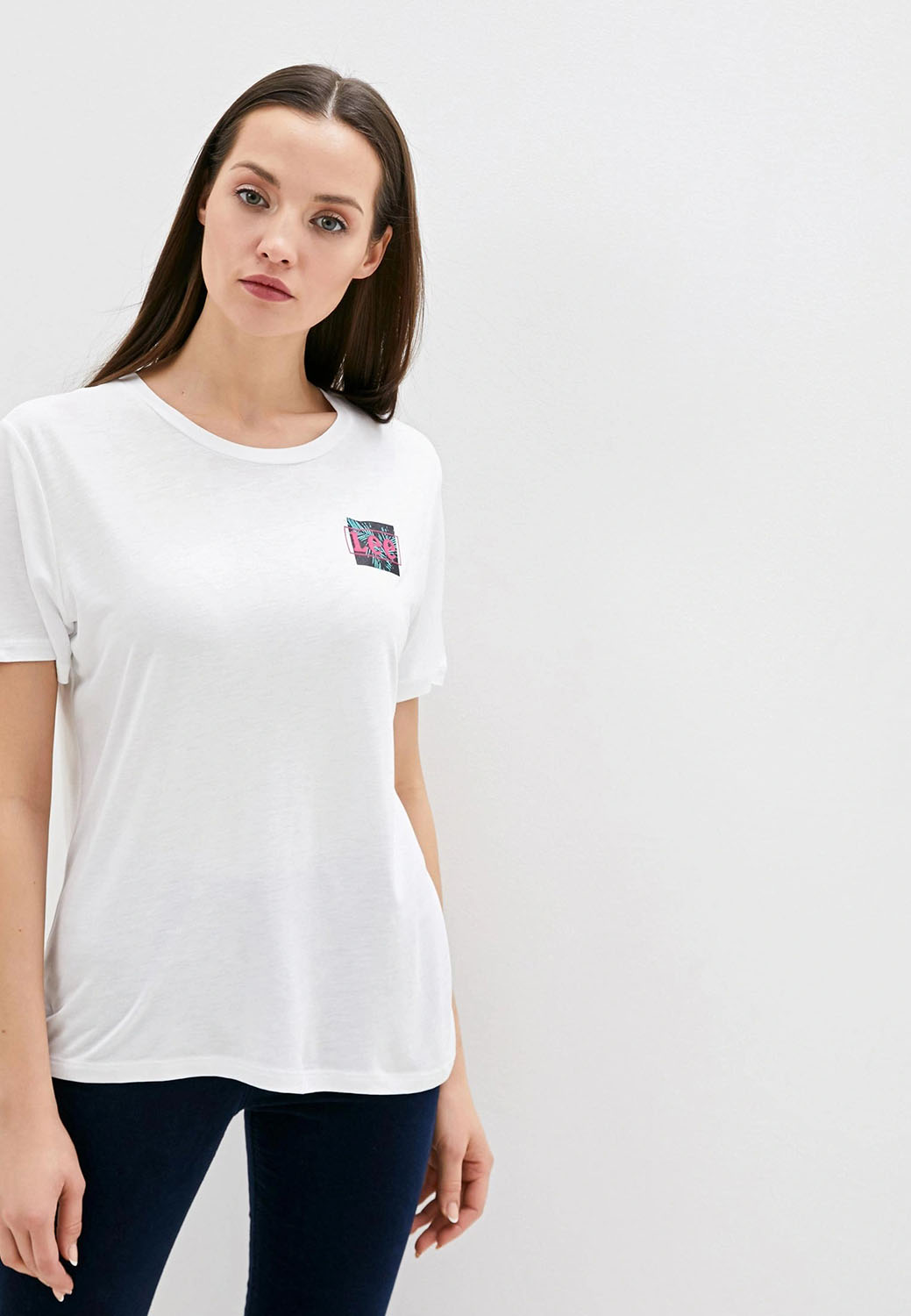 фото Футболка женская lee relaxed fit tee bright white белая s