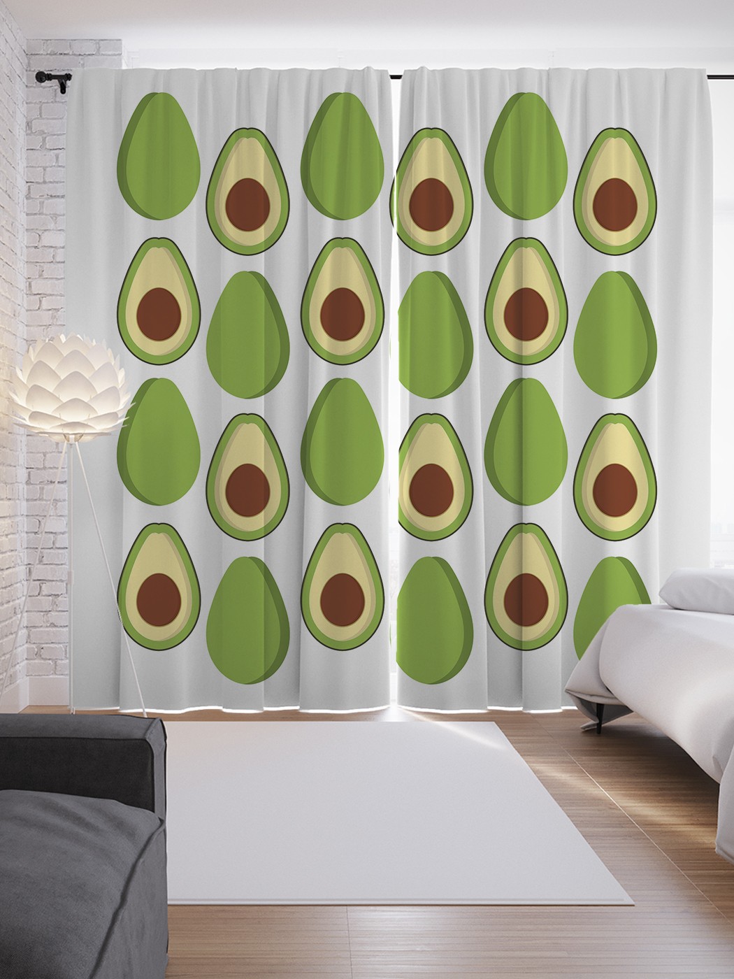 

Шторы JoyArty с фотопечатью "Плоды авокадо" из сатена, 290х265 см, Плоды авокадо
