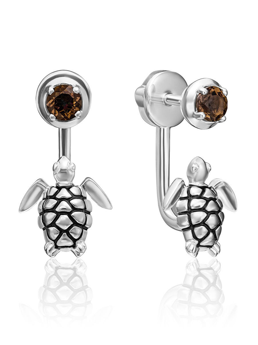 Серьги джекеты из серебра с кварцем PLATINA jewelry 02-4669-00-202-0200-68