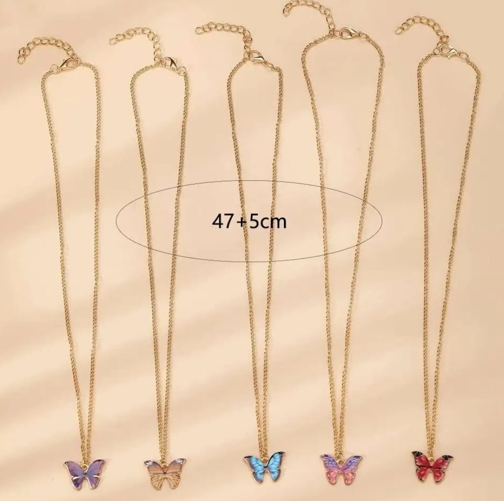 

Комплект колье из бижутерного сплава 45-55 см NoBrand butterfly, эмаль, butterfly