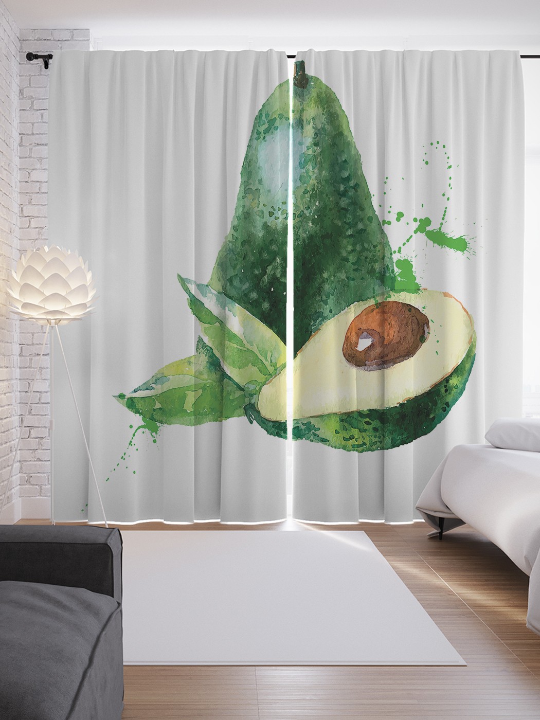 

Шторы JoyArty с фотопечатью "Иллюстрация авокадо" из сатена, 290х265 см, Иллюстрация авокадо