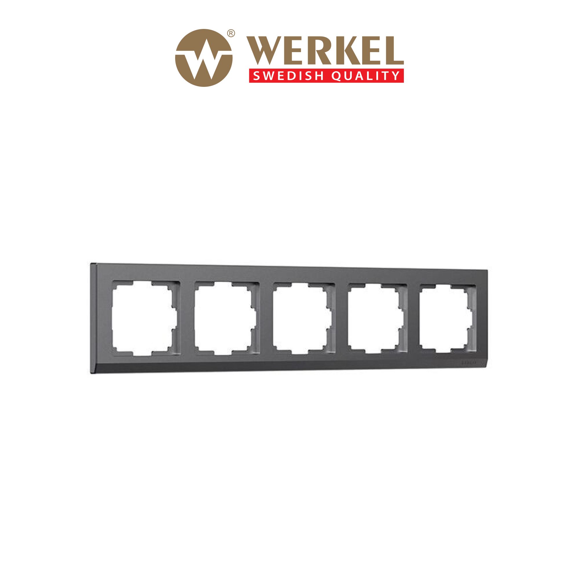 

Рамка для розетки и выключателя Werkel Stark W0051864 графит матовый 5 постов, Серый, Stark