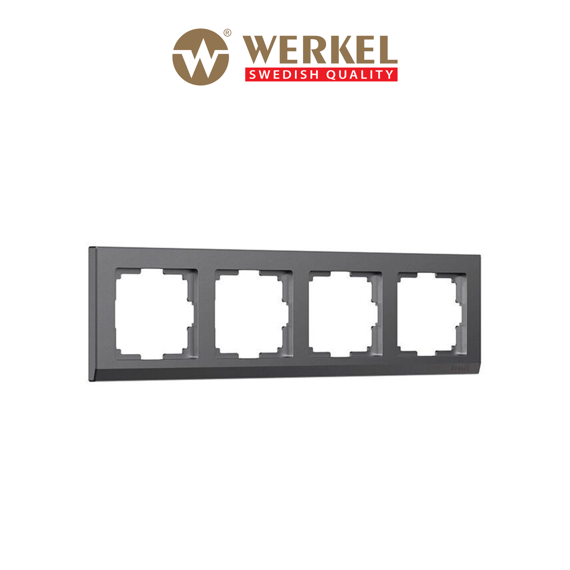 

Рамка для розетки и выключателя Werkel Stark W0041864 графит матовый на 4 поста, Серый, Stark