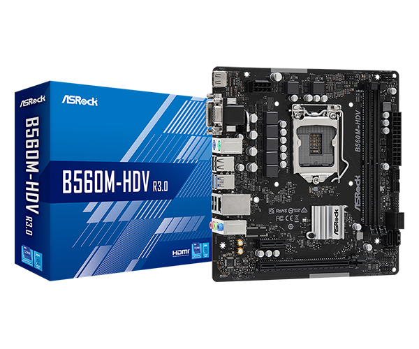 

Материнская плата ASRock B560M-HDV R3.0, B560M-HDV R3.0