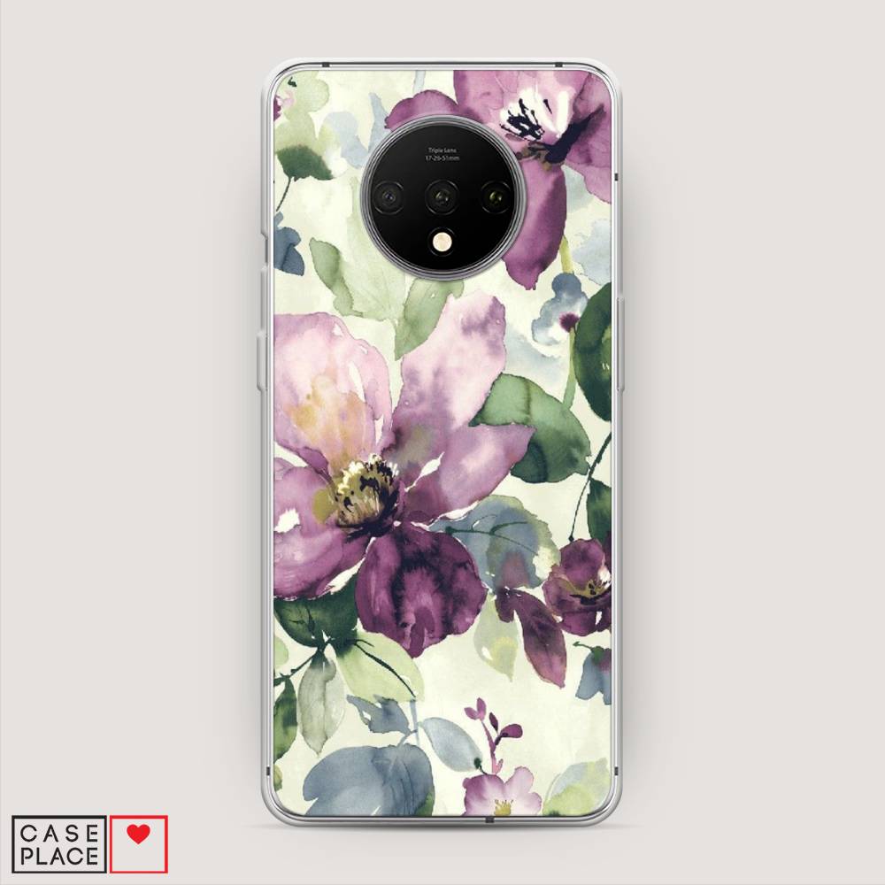 

Чехол Awog на OnePlus 7T / ВанПлас 7T "Сиреневые цветы-акварель", Фиолетовый, 150950-10