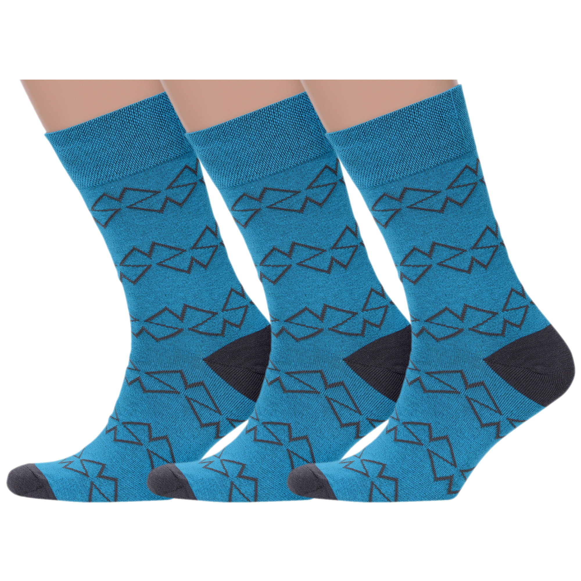 

Комплект носков мужских MoscowSocksClub msk3-М40 голубых 27, msk3-М40