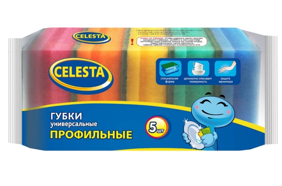 

Губки Celesta Профильные Универсальные 5 шт, В ассортименте