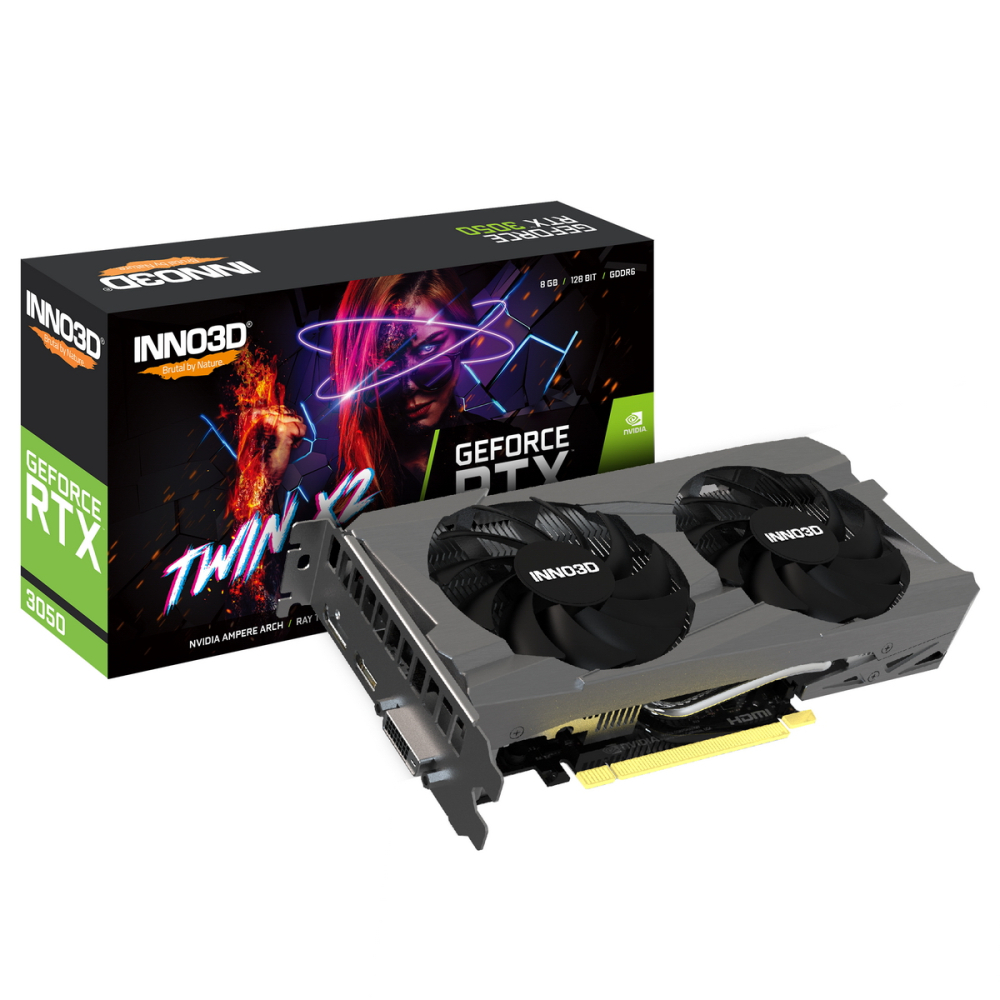 

Видеокарта INNO3D NVIDIA GeForce RTX 3050 TWIN X2 OC (N30502-08D6-1711VA41), GeForce RTX 3050 TWIN X2 OC