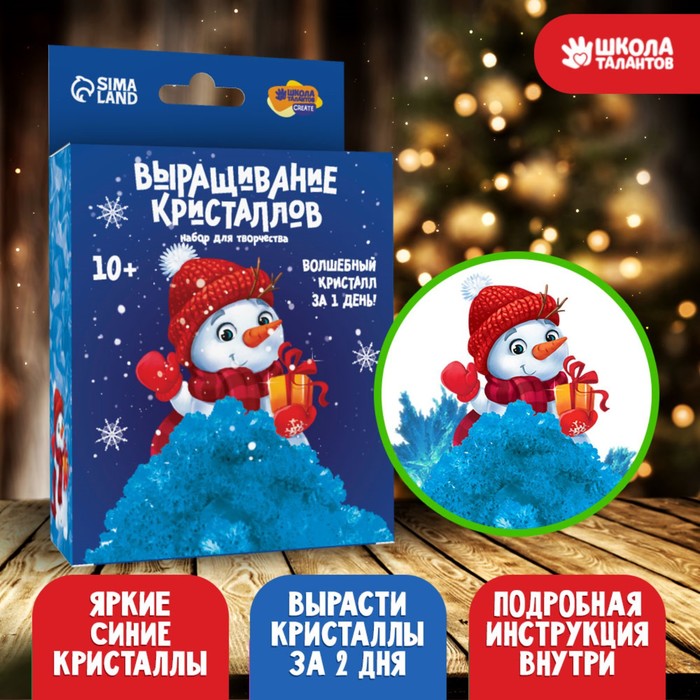 Набор для творчества «Лучистые кристаллы»: Снеговик, цвет синий детский надувной бассейн 168х38см intex синий кристалл 58446