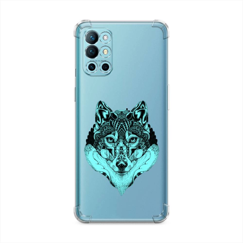 

Чехол Awog на OnePlus 9R / ВанПлас 9R "Бирюзовый волк", Голубой;черный, 151651-1