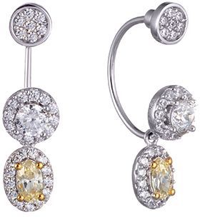 

Серьги женские из серебра Джей Ви ME081301K0YRR2, фианит, ME081301K0YRR2
