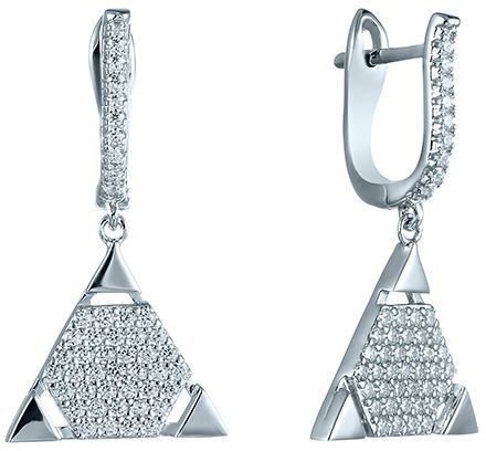 

Серьги женские из серебра Джей Ви MT1682-E01A320B2, фианит, MT1682-E01A320B2