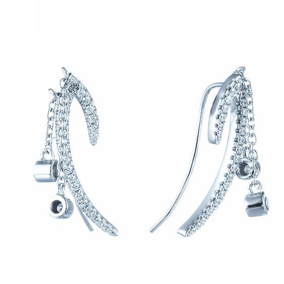 

Серьги женские из серебра Джей Ви ME02180A, фианит, ME02180A