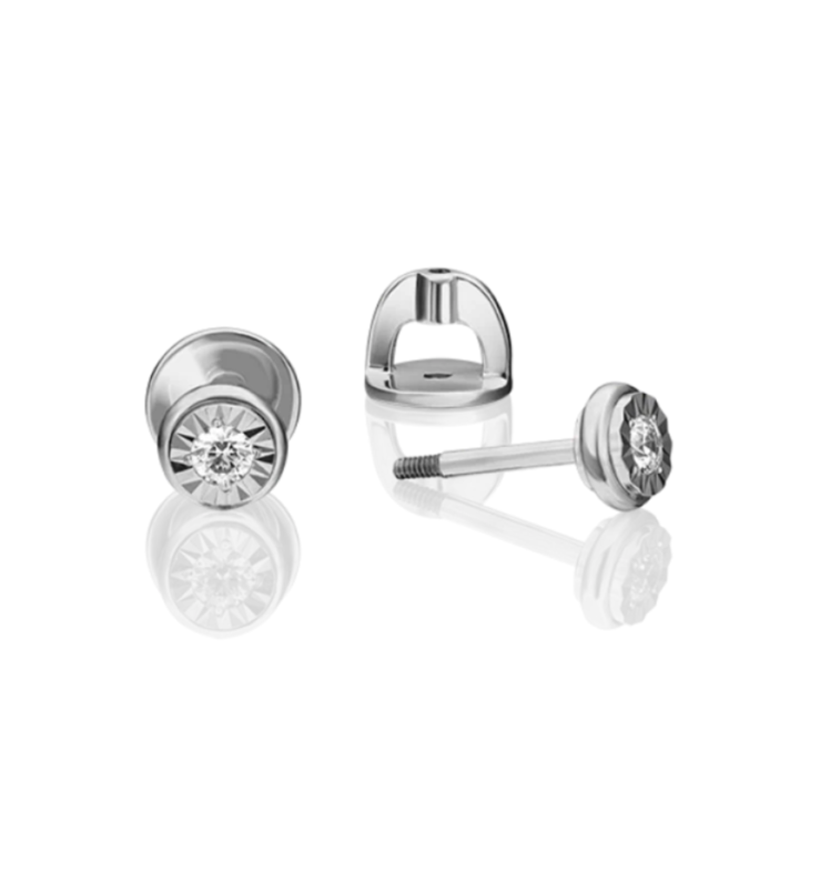 

Серьги-пусеты из белого золота с бриллиантом PLATINA jewelry 02-4351-00-101-1120-30, 02-4351-00-101-1120-30
