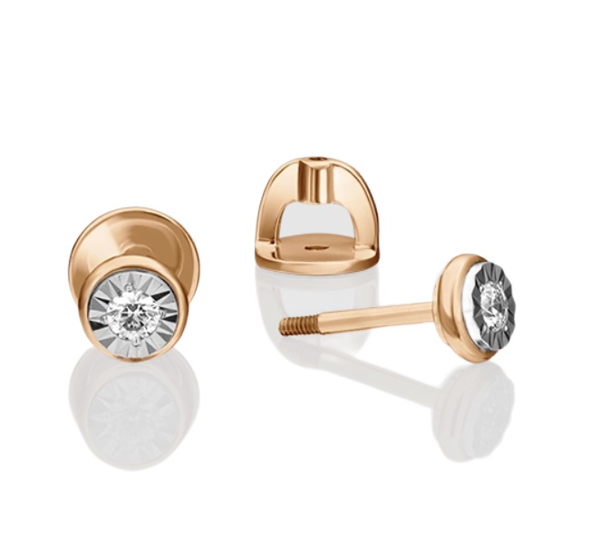 

Серьги из белого, красного золота с бриллиантом PLATINA jewelry 02-4351-00-101-1111-30, 02-4351-00-101-1111-30