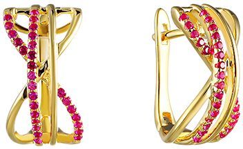 

Серьги женские из серебра Джей Ви 00346E, фианит, 00346E