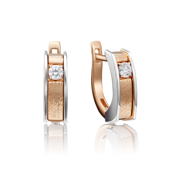 

Серьги из белого, красного золота с бриллиантом PLATINA jewelry 02-4119-00-101-1111-30, 02-4119-00-101-1111-30