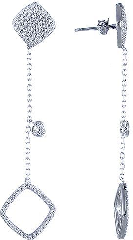 

Серьги женские из серебра Джей Ви E-VA0057, фианит, E-VA0057