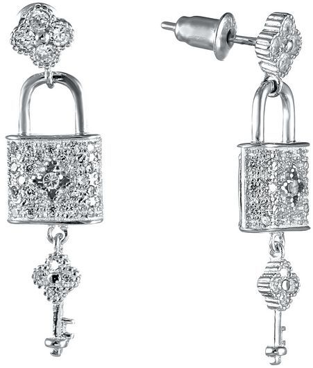 

Серьги женские из серебра Джей Ви 514E4034, фианит, 514E4034