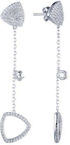 

Серьги женские из серебра Джей Ви E-VA0046, фианит, E-VA0046